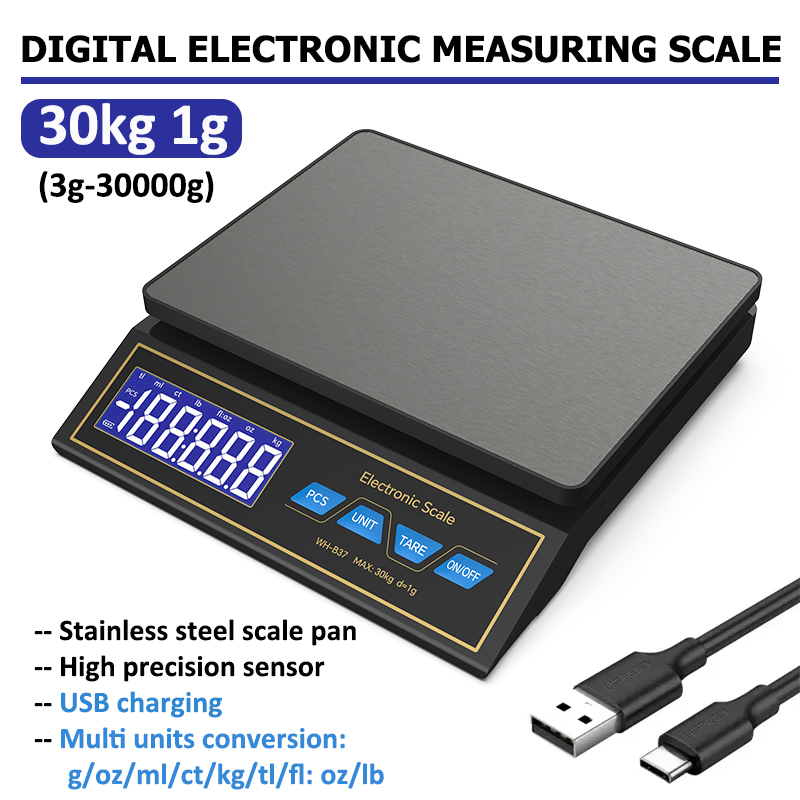 Electronics Repair Shops - Balança digital lcd de cozinha, 30kg/1g,